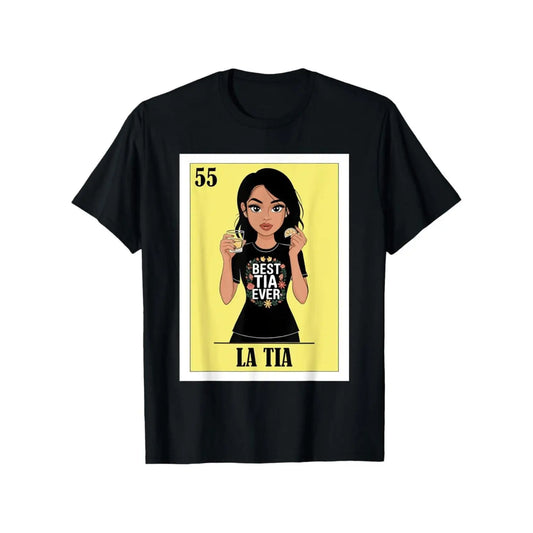 Celebrate Latina Heritage with Comfortable Tia Ever Spanish T Shirt Featuring Unique Black Cotton Design Perfect for Family Celebrations Birthdays and Casual Outings