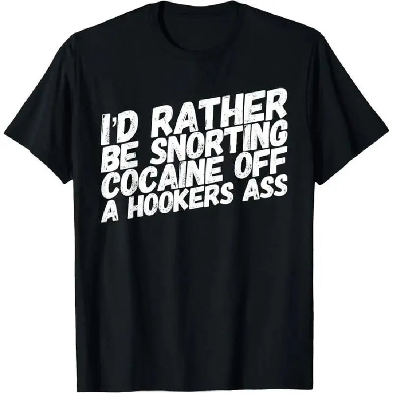 [100%25 Cotton] Men's T-shirt Funny Cocaine Hooker T-Shirt,Made of 100%25 cotton,High-quality print,Soft and comfortable to the touch ,High-quality print,Soft and comfortable,  Golf Gift T-Shirt For Men and Women