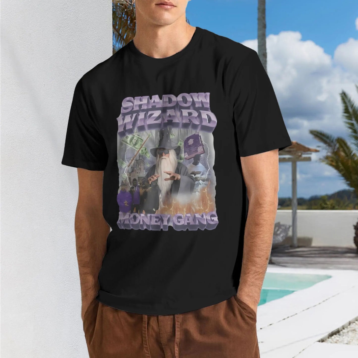 100%25 Cotton Shadow Wizard Money Gang Viral Meme Sarcastic Ironic Gen Z T-Shirt