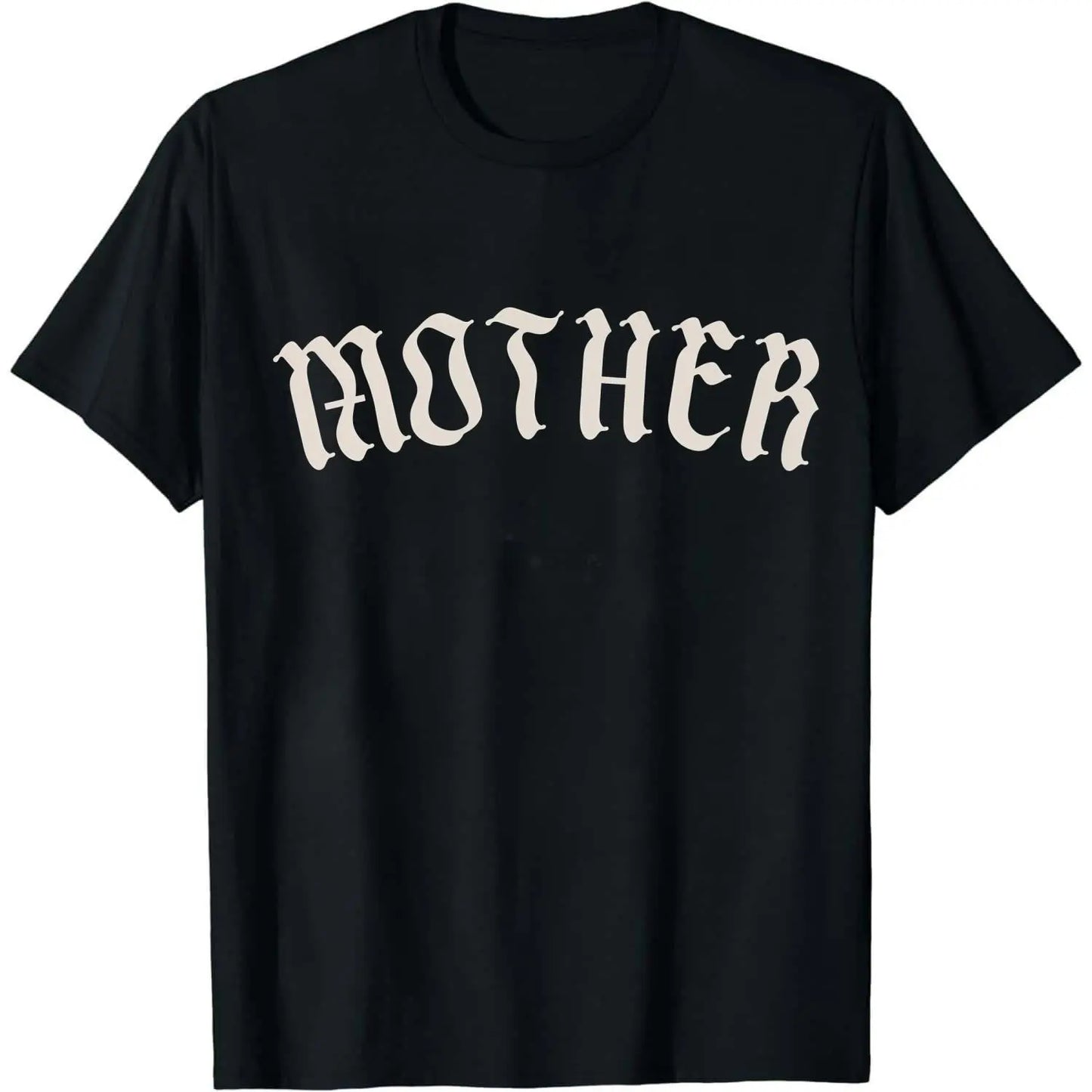 Women's Gothic Oversized Mom T-Shirt - Crew Neck, Short-Sleeve, Soft Cotton Fabric, Smooth Seamless Solid Casual Top, Trendy Alternative Metal Core Old English Graphics Sublimated