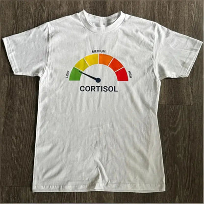 High Cortisol Low Cortisol Funny Casual 100%25 Cotton Heavyweight Short Sleeve T-Shirt / Crewneck Sweatshirt / Hoodie men's t shirts away shirt unisex graphic