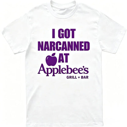 [100%25 Cotton]I Got Narcanned At Applebees Grill Bar T-shirt, Joke Funny Gen Z Graphic Tshirt, Dank Meme Humor Top Menswear Streetwear Shortsleeve Crewneck Shirt