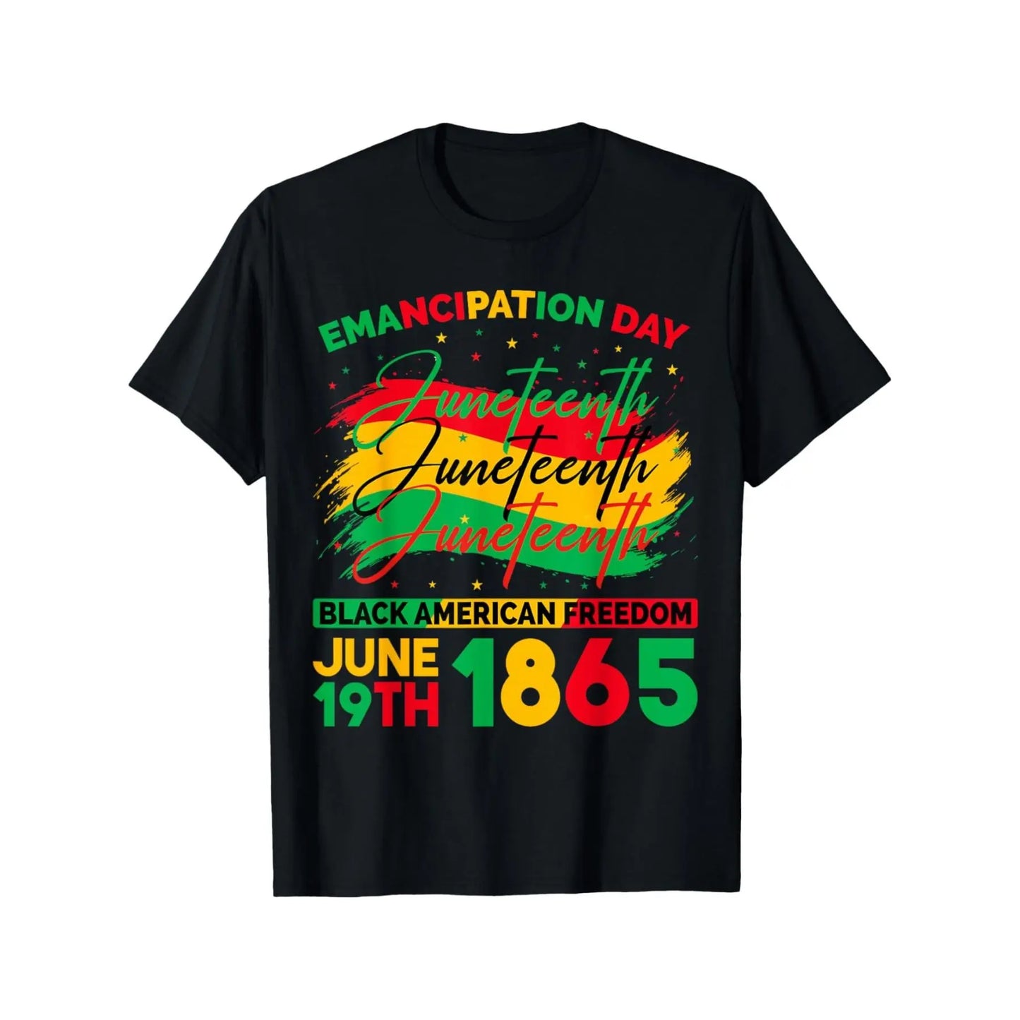 [100%25 Cotton] Juneteenth Black American Freedom 1865 Juneteenth Men'S and Women'S T-Shirt, Casual Summer Short Sleeve Tee, Crew Neck, Ideal for Everyday Use and Holiday Presents