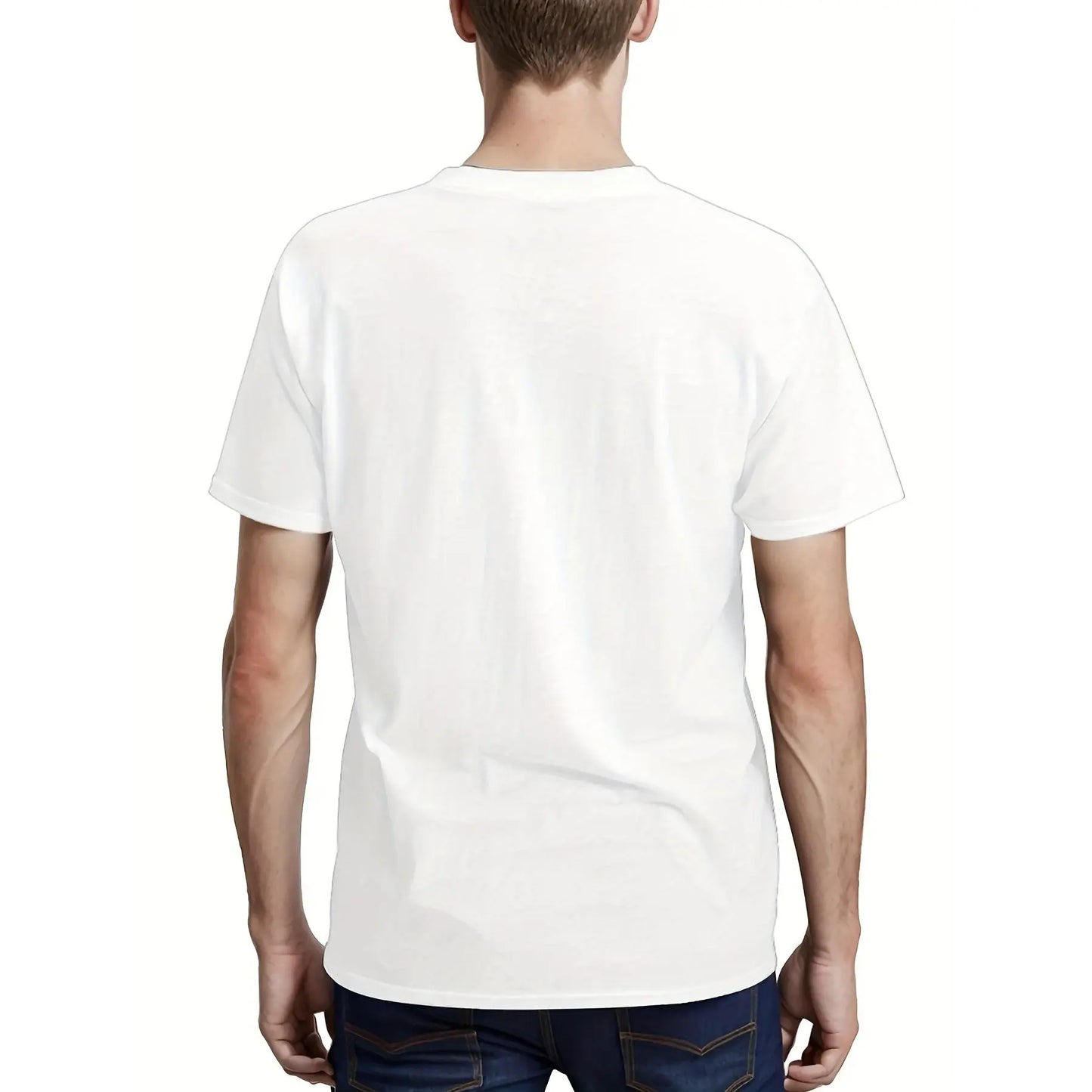 Men'S Cotton T-shirt, Casual Crew Neck T-shirt, Fashion Ohio State Print, Short Sleeve, Machine Washable, Suitable for All Seasons