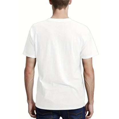 Men'S Cotton T-shirt, Casual Crew Neck T-shirt, Fashion Ohio State Print, Short Sleeve, Machine Washable, Suitable for All Seasons