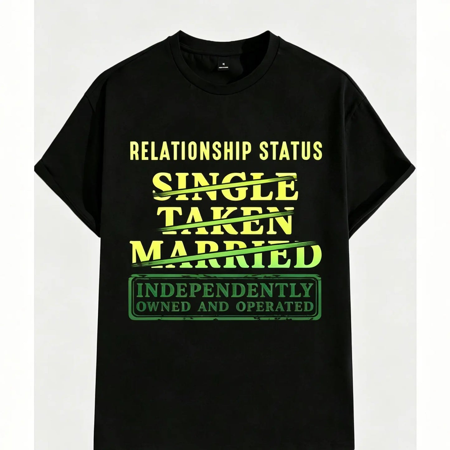 Relationship Status Independently Single Divorced Ex Wife Funny Graphic T-Shirt - Unisex Black Cotton Tee with White & Red Text grandma's favorite t shirt good graphic tees funny graphic tee funny shirt guys gifts trendy t-shirts oversized tshirt  black