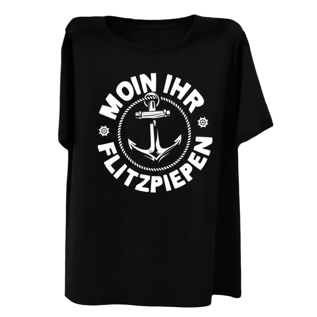 Moin Ihr Flitzpiepen Northern German Coastal Letter Print Women'S T-Shirt, Short Sleeve Crew Neck Casual Top for Summer And Spring, Women'S Clothing
