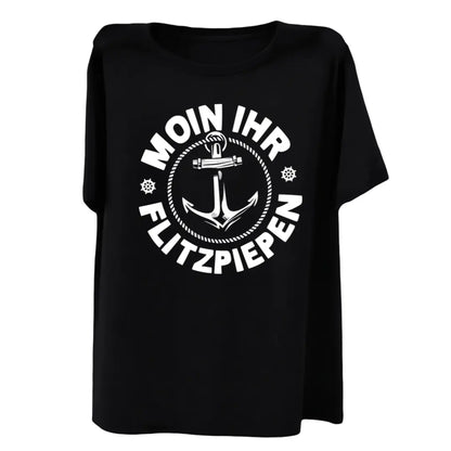 Moin Ihr Flitzpiepen Northern German Coastal Letter Print Women'S T-Shirt, Short Sleeve Crew Neck Casual Top for Summer And Spring, Women'S Clothing