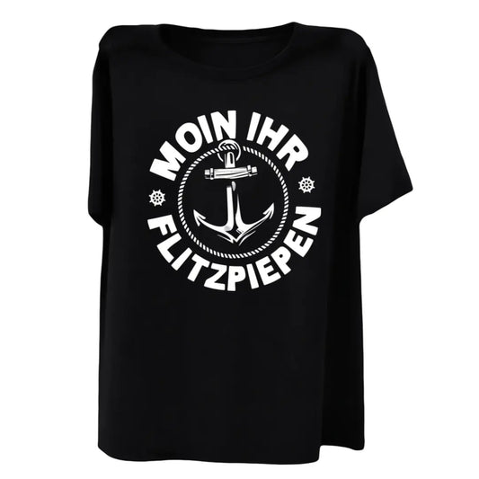 Moin Ihr Flitzpiepen Northern German Coastal Letter Print Women'S T-Shirt, Short Sleeve Crew Neck Casual Top for Summer And Spring, Women'S Clothing
