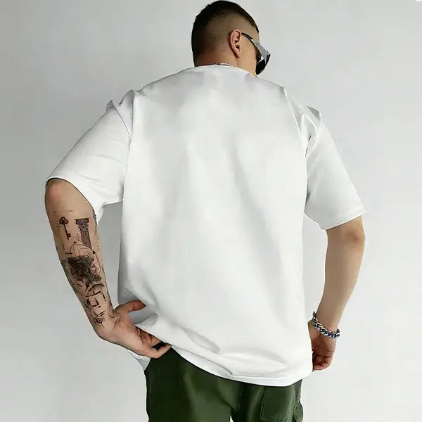 Men’s Y2K street hip-hop retro loose-fit short-sleeve T-shirt, a casual urban trend top. tiktokshopspringglowup