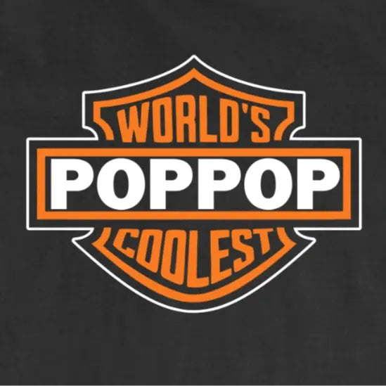 World's Coolest Grandpa Nickname Gift Motorcycle Dad Print Back Font Shirt, Father's Day Tee Birthday Gift from Grandkids Menswear Top