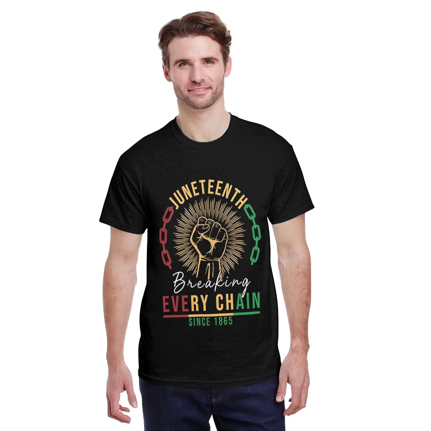 Juneteenth Shirt Men African American T-Shirts Juneteenth Breaking Every Chain Since 1865 Tee Tops