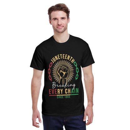 Juneteenth Shirt Men African American T-Shirts Juneteenth Breaking Every Chain Since 1865 Tee Tops