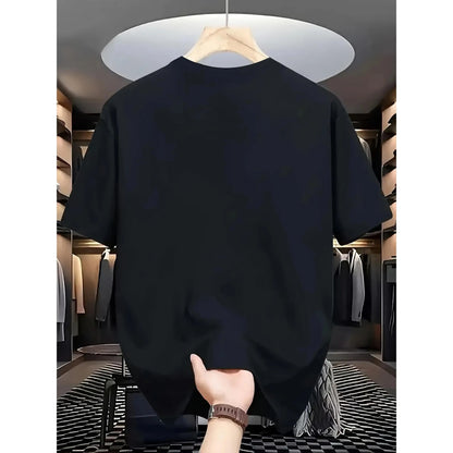 Men's Soft Fabric Round Neck Short-Sleeve T-Shirt - Casual Sports Top for Summer, Breathable Sports & Outdoor Menswear Apparel,summerwins