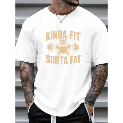 Funny Weightlifting Bear Tee – Cotton Heavyweight Oversized Gym Shirt