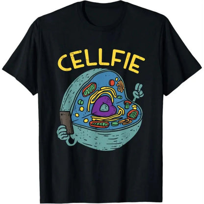 Humorous Science Biology Teacher T Shirt Short Sleeved Cell Fie Funny Educational Apparel