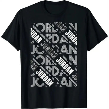Black T Shirt Featuring Unique Jordan Graphic Design