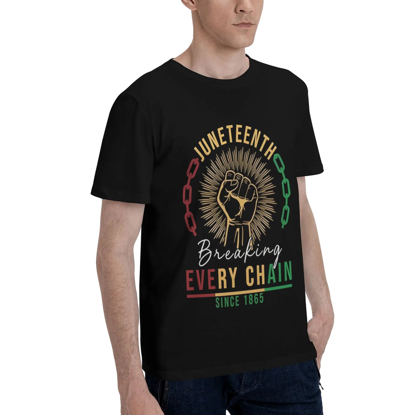 Juneteenth Shirt Men African American T-Shirts Juneteenth Breaking Every Chain Since 1865 Tee Tops