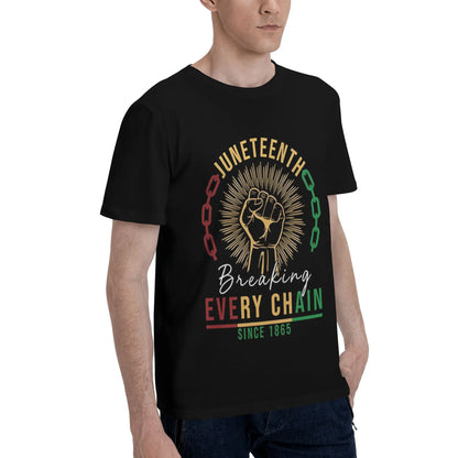 Juneteenth Shirt Men African American T-Shirts Juneteenth Breaking Every Chain Since 1865 Tee Tops