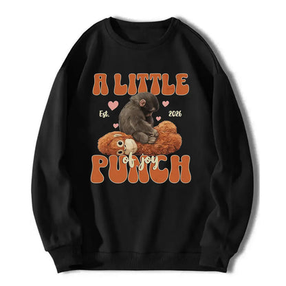 Women's Baby Monkey Punch Meme T-Shirt, Casual Round Neck Cotton Graphic Tee, Smooth Seamless Fashion Top