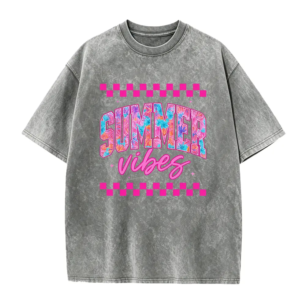 Summer Vibes Shirt, Retro Summer Shirt, Beach Vacation Shirt, Trendy Summer Graphic Tee, Cute Aesthetic Shirt, Casual Daily Wear, Soft Cotton Short Sleeve, Outdoor Leisure Top, Holiday Apparel