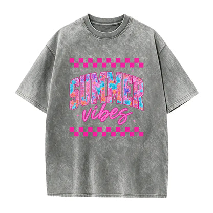 Summer Vibes Shirt, Retro Summer Shirt, Beach Vacation Shirt, Trendy Summer Graphic Tee, Cute Aesthetic Shirt, Casual Daily Wear, Soft Cotton Short Sleeve, Outdoor Leisure Top, Holiday Apparel