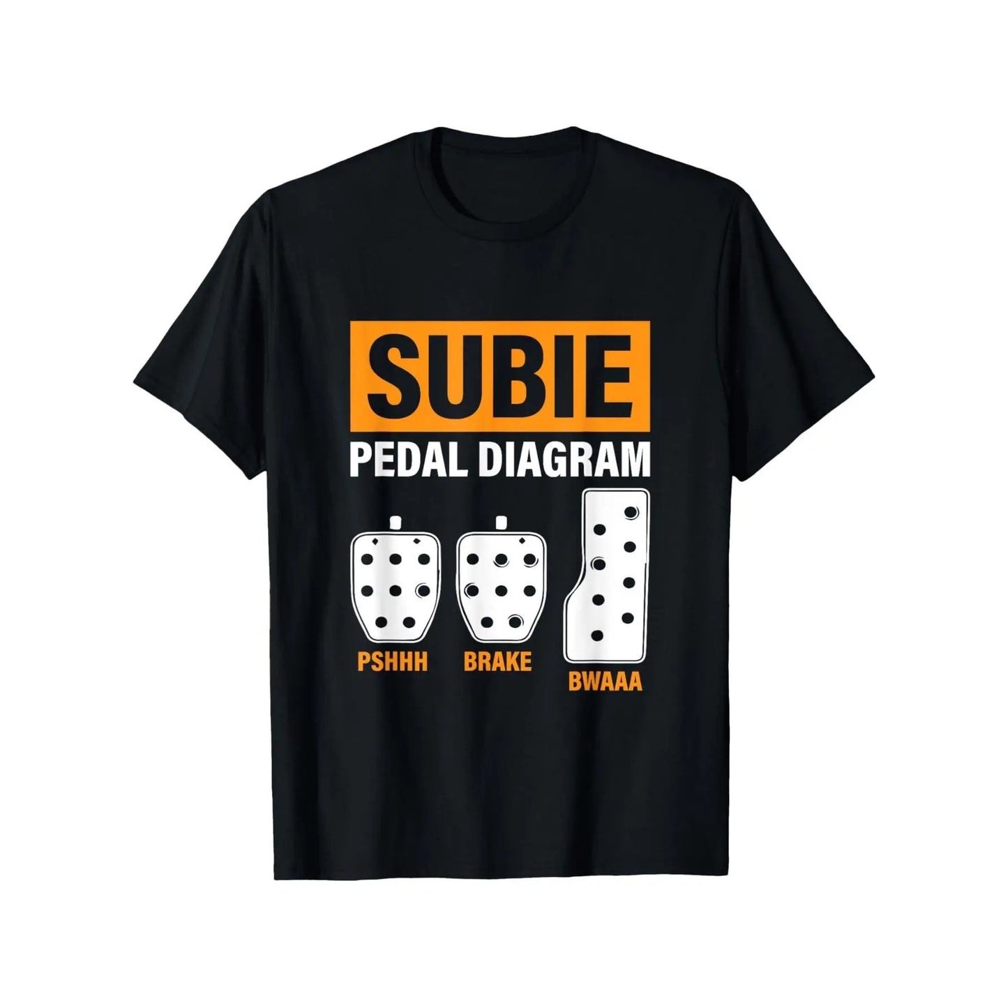 Men's Subie Pedal Diagram Racing-Themed Short-Sleeve 100%25 Cotton T-Shirt, Menswear Round Neck Foldable Casual Tee with Subaru Logo, Y2K Outfit for Enthusiasts, Soft Breathable, Sizes S-XXXL, Black Graphic Graphic Tees Oversized Tshirt