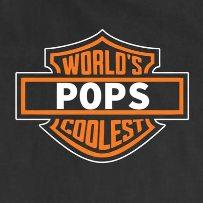 World's Coolest Grandpa Nickname Gift Motorcycle Dad Print Back Font Shirt, Father's Day Tee Birthday Gift from Grandkids Menswear Top