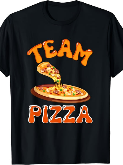 Team Pizza Matching Pizza Lover Foodie Family Kids Toddlers T-Shirt Same Style for Men And Women 2025 Summer Short-Sleeved Printed T-Shirt Pure 220G