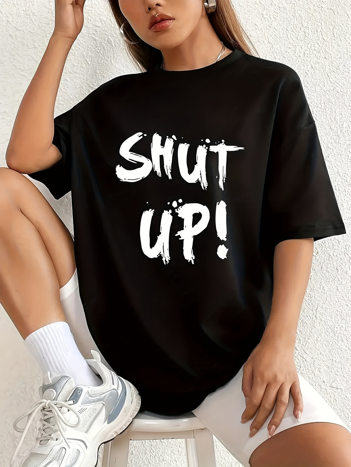 Graphic Print T-shirt, Short Sleeve Crew Neck Casual Top for Summer & Spring, Women's Clothing