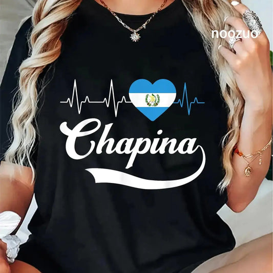 100%25 Cotton Unisex Guatemalan Flag Girl Women Guatemala Chapina Camiseta Slang T-Shirt