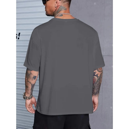 1pc Vintage Style Christmas Graphic Tee, Men'S Casual Plus Size T-Shirt with "Merry Christmas Shitter'S Full" Print, Polyester Knit Fabric, Round Neck, Loose Fit, Summer Season Top