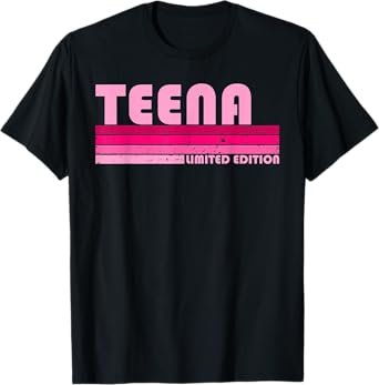TEENA Name Personalized Retro Vintage 80s 90s Birthday T-Shirt