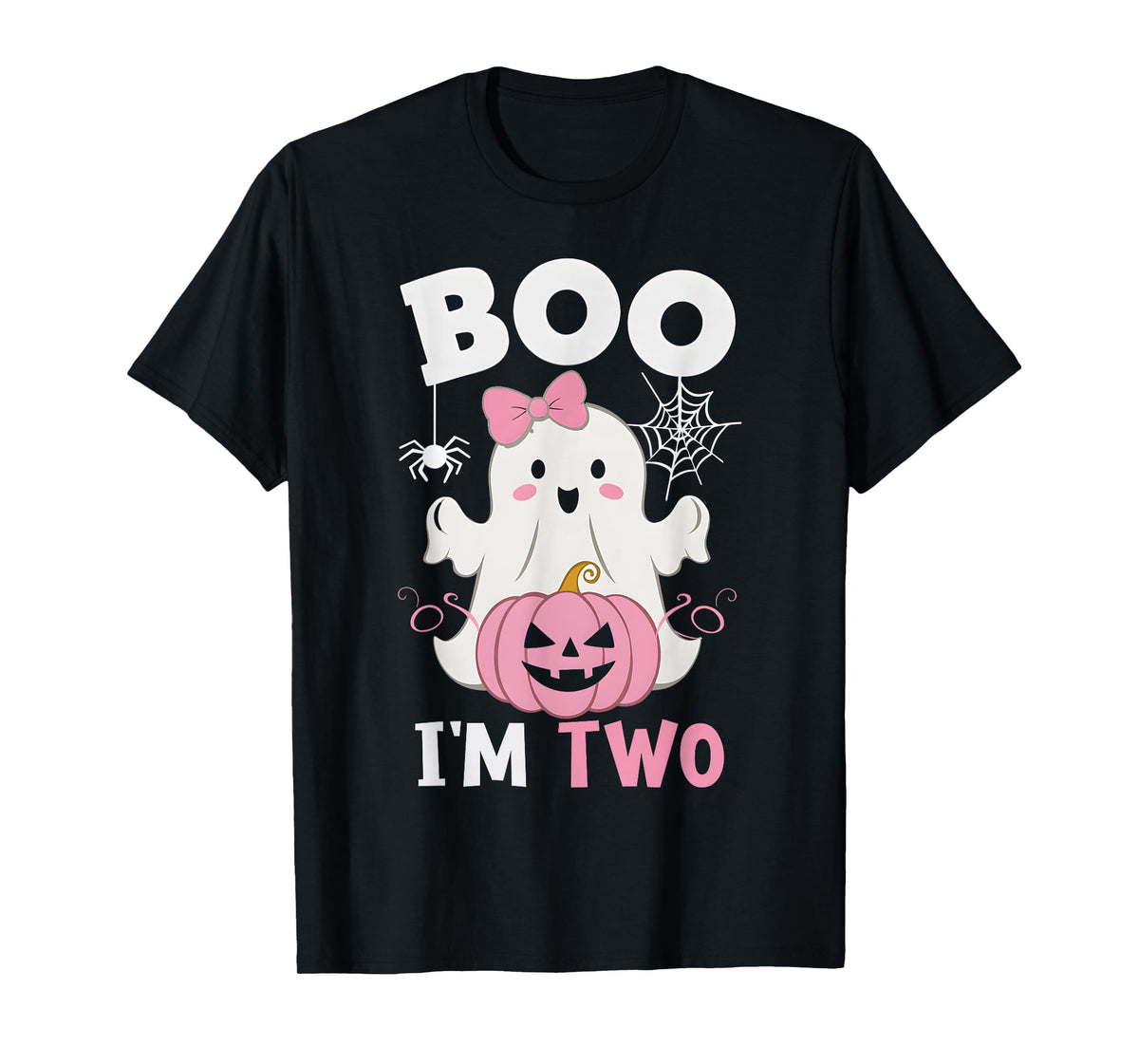 Ghost Boo I'm Two Year 2nd Birthday Girls Halloween Groovy T-Shirt