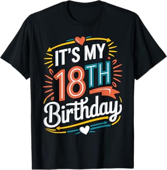 Retro It's My 18th Birthday Boho Nostalgia Design Women Kids T-Shirt