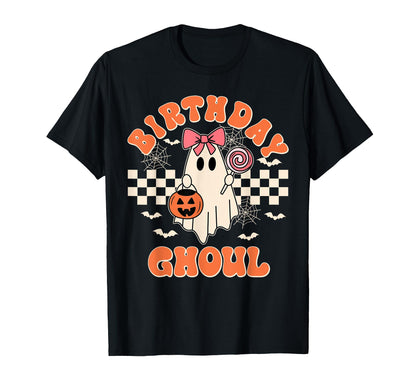 Birthday Ghoul Spooky Season Groovy Halloween Kids Girls T-Shirt