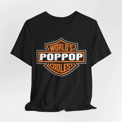 Custom Name World's Coolest Grandpa Shirt, Grandpa Nickname Gift Motorcycle Dad Shirt Father's Day Tee Birthday Gift from Grandkids