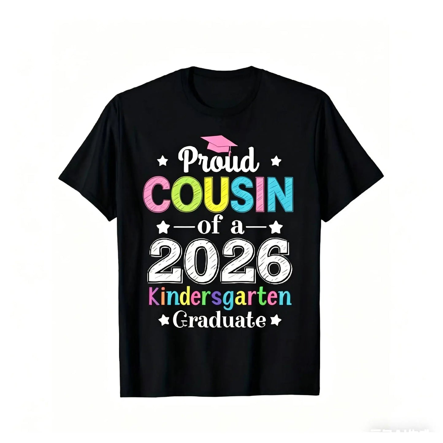 Grad Mom 2026: Proud Mom of a 2026 Kindergarten Graduate T-Shirt - Colorful Diploma Design Same Style for Men and Women 2026 Summer Short-sleeved Printed T-shirt 180G