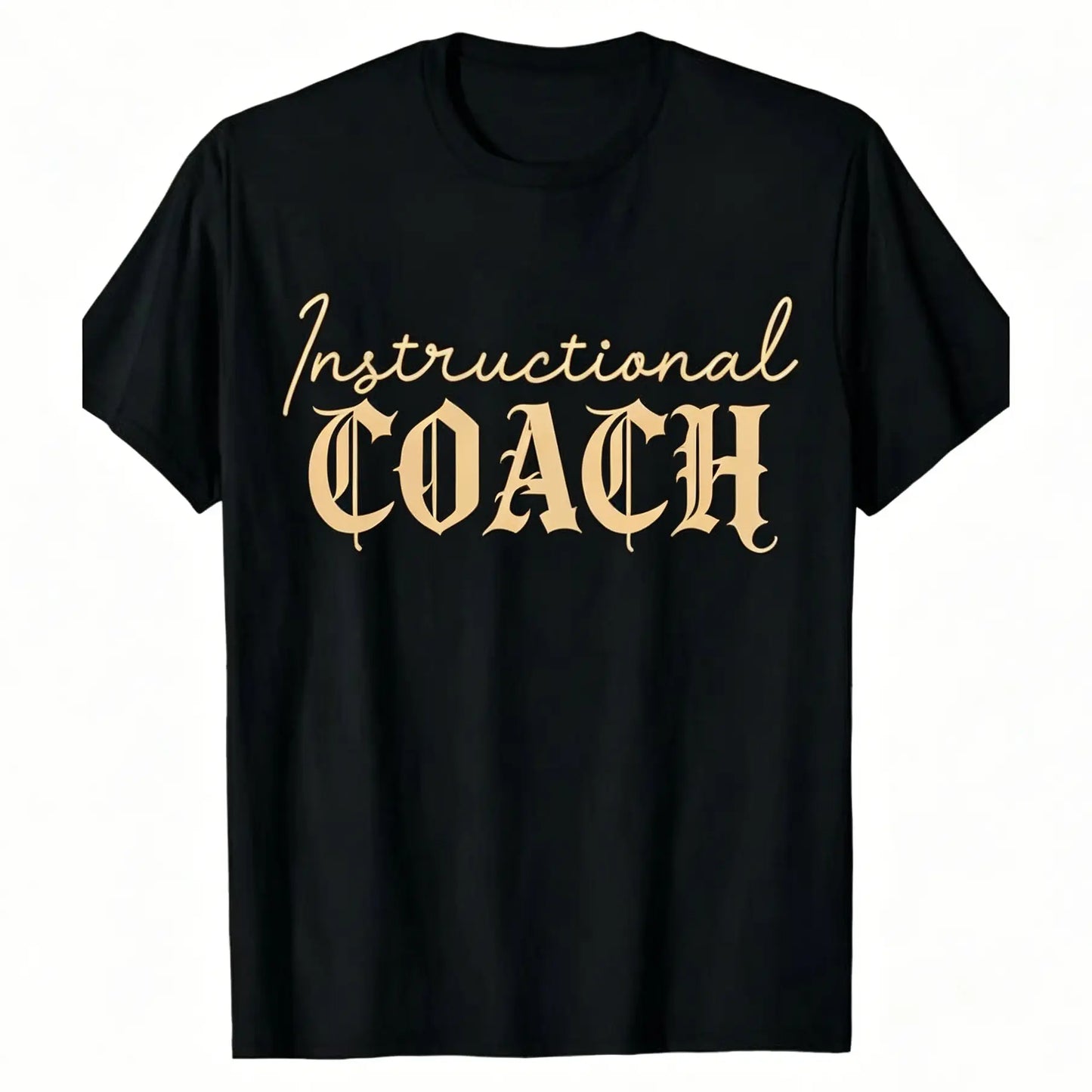 Men'S & Women'S 180gsm Heavyweight 100%25 Coach Appreciation T-Shirt - Elegant Crew Neck Short Sleeve with Leopard Print Lettering & Geometric Pattern, Soft Casual Unisex Shirt for Instructors, Coaches, Teachers - All-Season Crewneck Menswear Tshirt