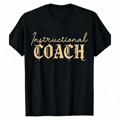 Men'S & Women'S 180gsm Heavyweight 100%25 Coach Appreciation T-Shirt - Elegant Crew Neck Short Sleeve with Leopard Print Lettering & Geometric Pattern, Soft Casual Unisex Shirt for Instructors, Coaches, Teachers - All-Season Crewneck Menswear Tshirt