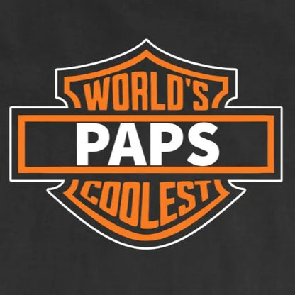 World's Coolest Grandpa Nickname Gift Motorcycle Dad Print Back Font Shirt, Father's Day Tee Birthday Gift from Grandkids Menswear Top