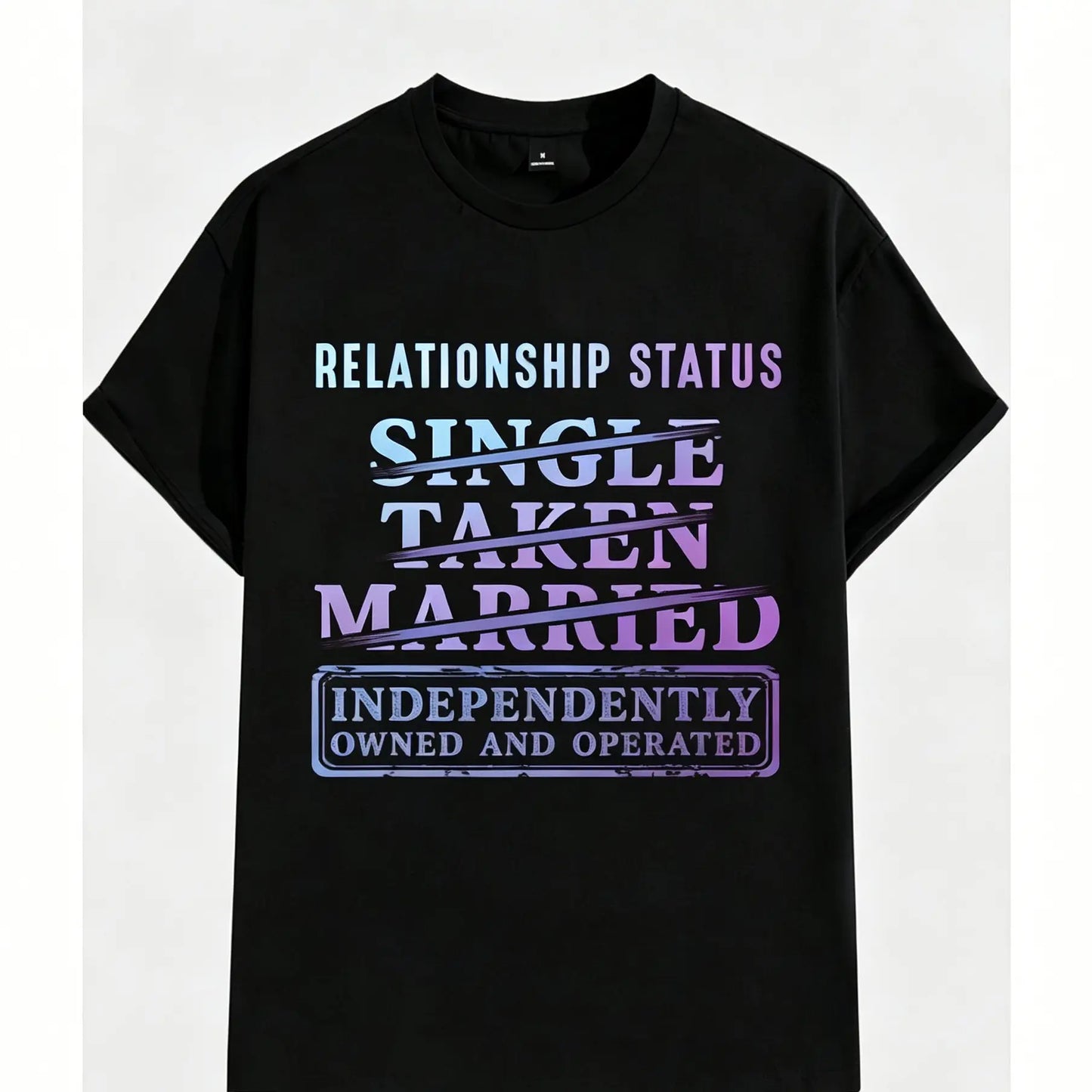 Relationship Status Independently Single Divorced Ex Wife Funny Graphic T-Shirt - Unisex Black Cotton Tee with White & Red Text grandma's favorite t shirt good graphic tees funny graphic tee funny shirt guys gifts trendy t-shirts oversized tshirt  black