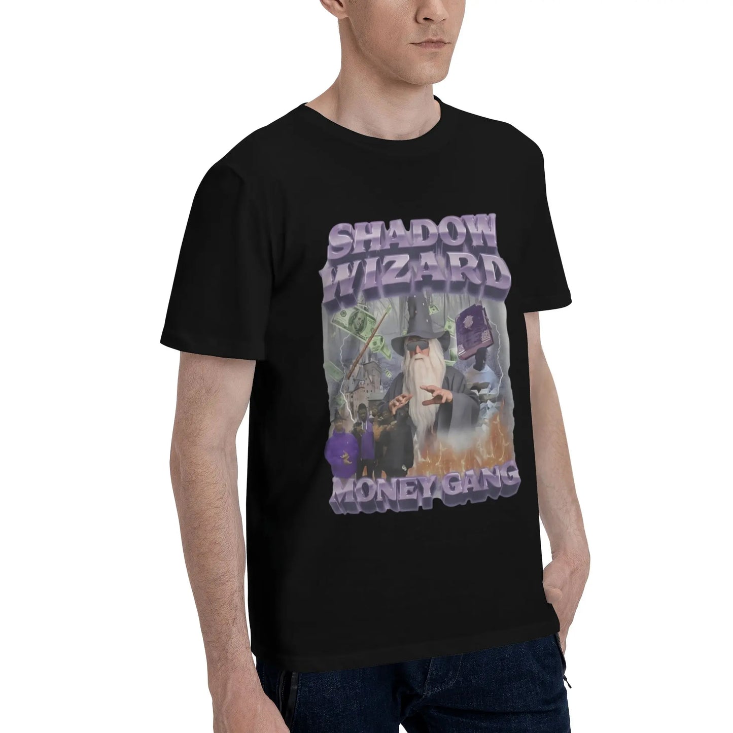 100%25 Cotton Shadow Wizard Money Gang Viral Meme Sarcastic Ironic Gen Z T-Shirt