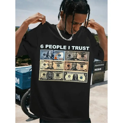 Fashion ✧   Mens 6 People Graphic Cotton T Shirt Casual Round Neck Short Sleeve 100 Cotton Knit Fabric Black With Design Fit Cotton T Shirts Plus Size Black -1 B37