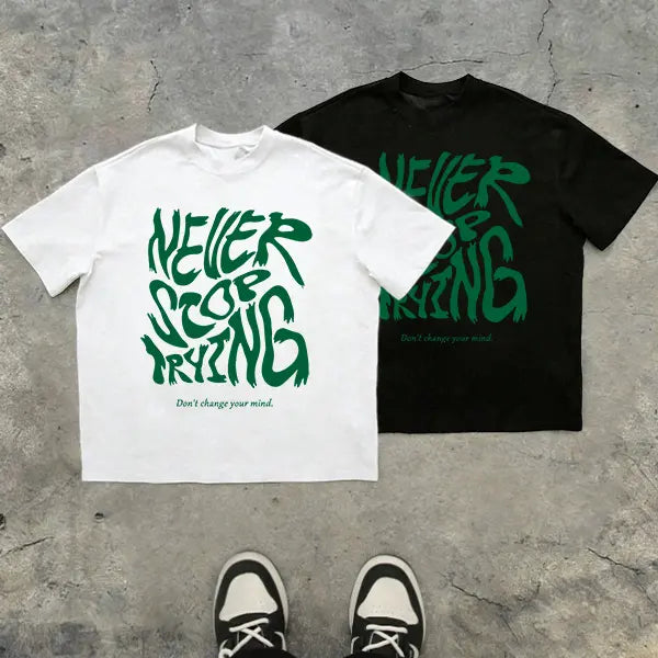 Men’s 100%25 cotton loose-fit T-shirt with an inspirational slogan graphic and graffiti-style lettering; urban street style, relaxed casual short sleeves. 2025 TikTok trend—urban streetwear. A steal at under $10., Love, Top, Shortsleeve, Tshirt tiktokshop
