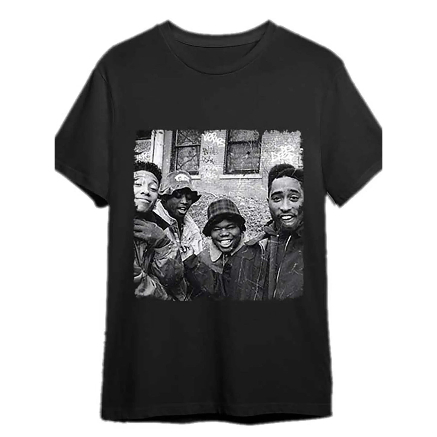 JUICE 90 Men's Cotton Short Sleeve Crew Neck Graphic T-Shirt (338288) - Menswear, Casual, All Seasons Streetwear Sports Top, Black, XXXXL