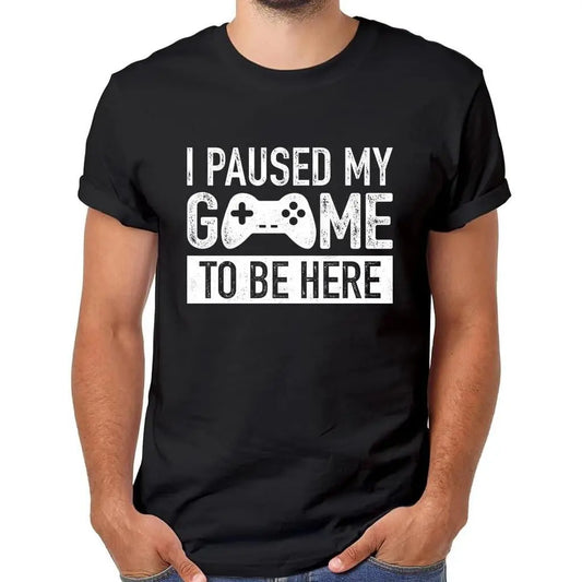 Men's Cotton Casual Fashion Tee - Shortsleeve Round Neck Soft Fabric Loose Simple Funny Graphic Gamer Shirt, Menswear Gamer Gift for Men