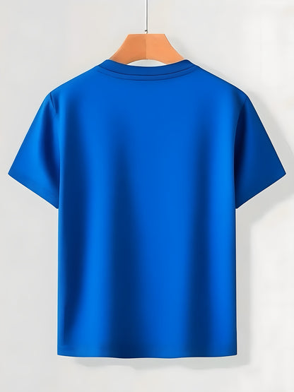 Boys' Fashion 'I'M Not Spoiled, My Grandma Loves Me' Monogram Print Short Sleeve T-Shirt, Comfortable Breathable Fabric for Sports & Casual Wear, Fun Print, Lightweight Pattern, Comfortable Summer Dress, Machine Washable Short Shirt