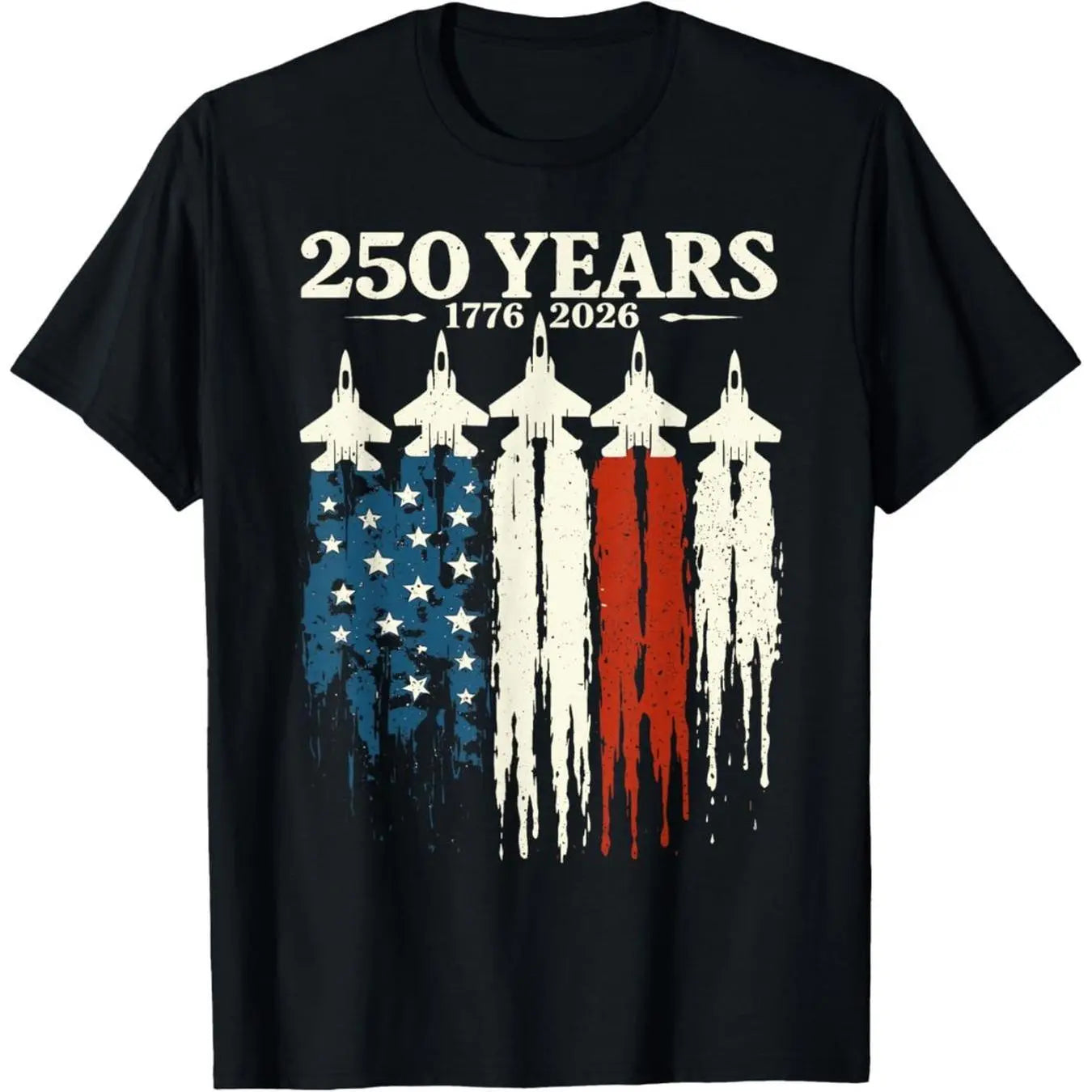 Flag Vintage 250 Years American 1776 2026 250th USA Birthday T-Shirt| Comfort Fit Men'S Tee, Crew Neck, Ultra Soft, Breathable, Moisture Wicking, Casual Summer Tee, Must-have Fashionable Tee