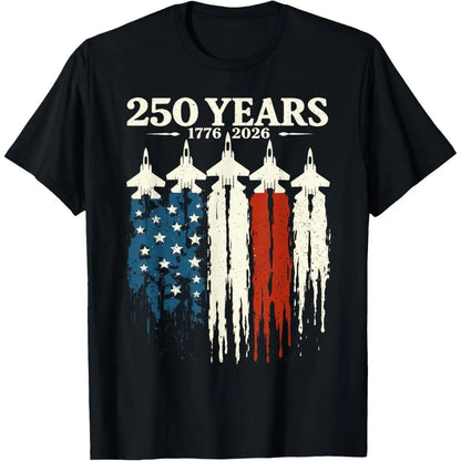 Flag Vintage 250 Years American 1776 2026 250th USA Birthday T-Shirt| Comfort Fit Men'S Tee, Crew Neck, Ultra Soft, Breathable, Moisture Wicking, Casual Summer Tee, Must-have Fashionable Tee